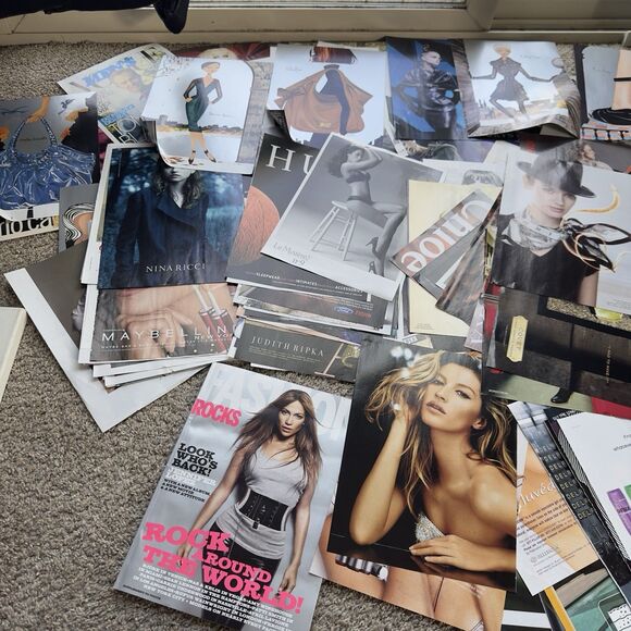 Mixed Media Vintage Magazine Print Ads Poster Wall Art Sexy Models Designer LOT - Picture 8 of 16